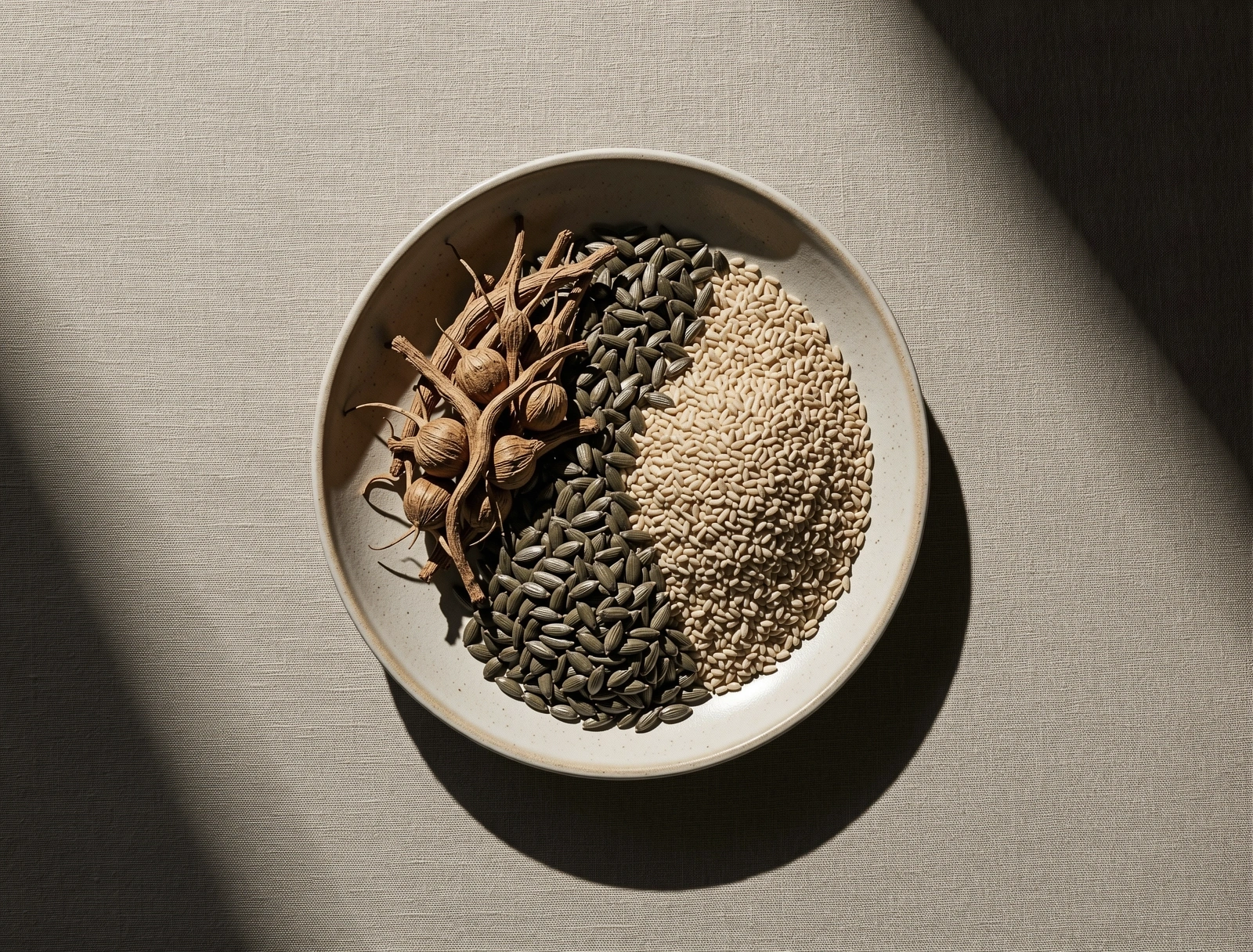 Ingredientes naturales y texturas botánicas