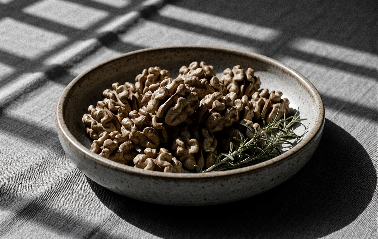 Frutos secos en cuenco artesanal